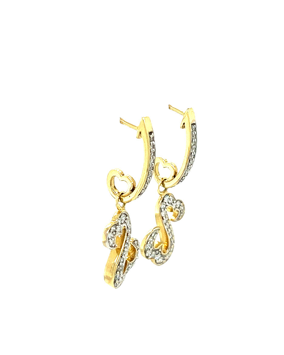 14KT YELLOW GOLD JANE SEYMOUR EARRINGS DANGLE