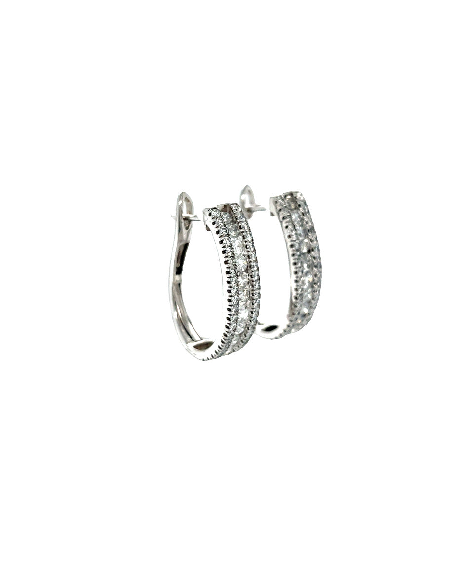10KT WHITE GOLD OVAL SHAPE DIAMOND EARRINGS