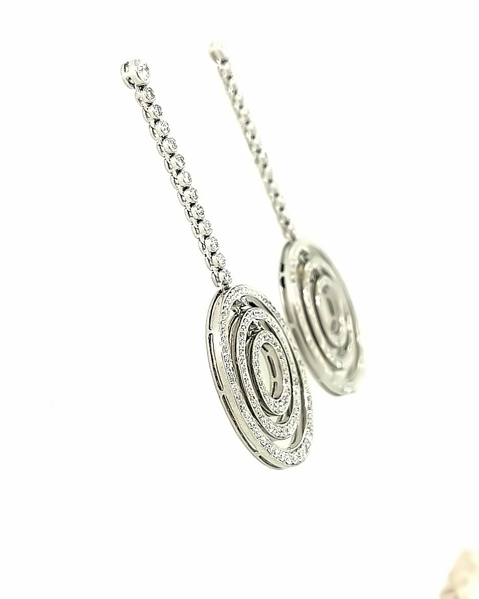 14KT WHITE GOLD DANGLE DIAMOND EARRINGS