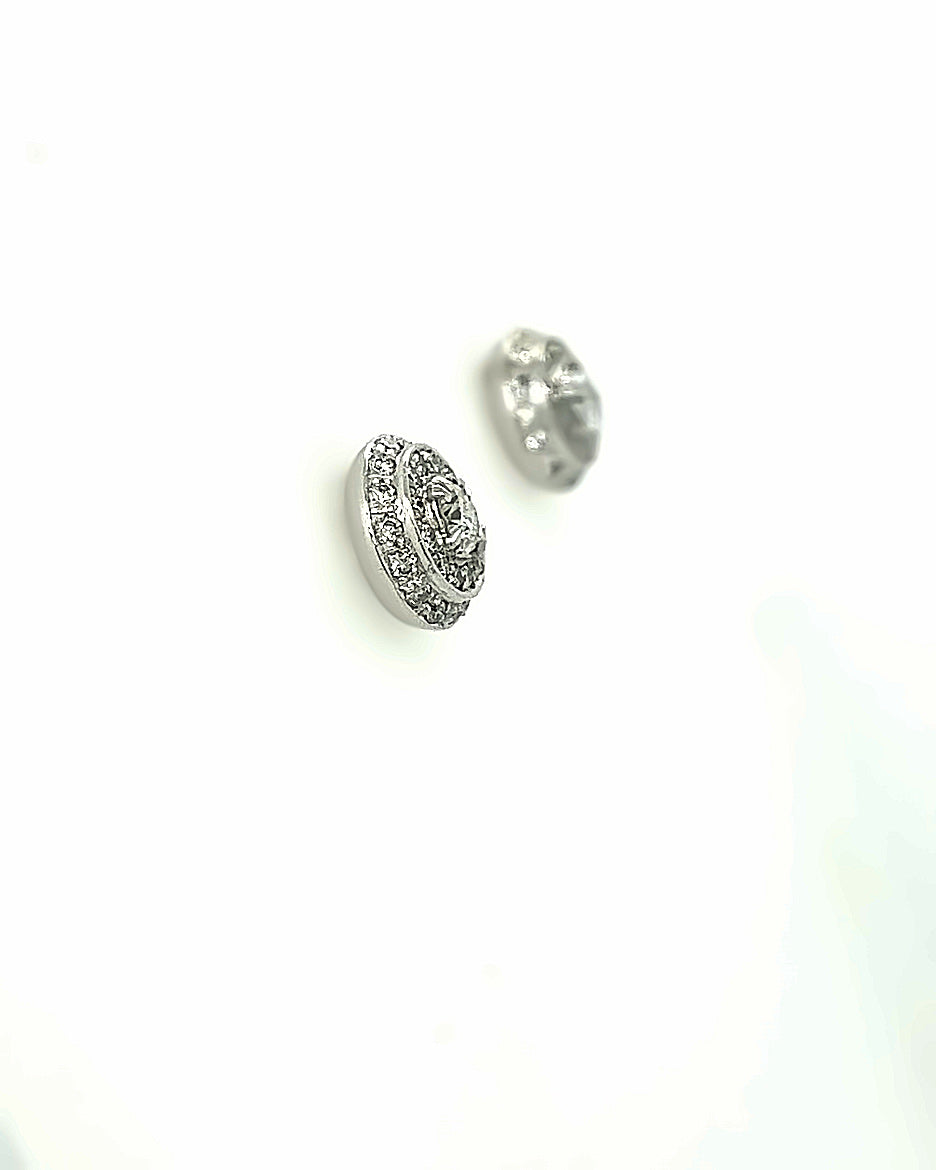 14KT WHITE GOLD DIAMOND CLUSTER STUDS