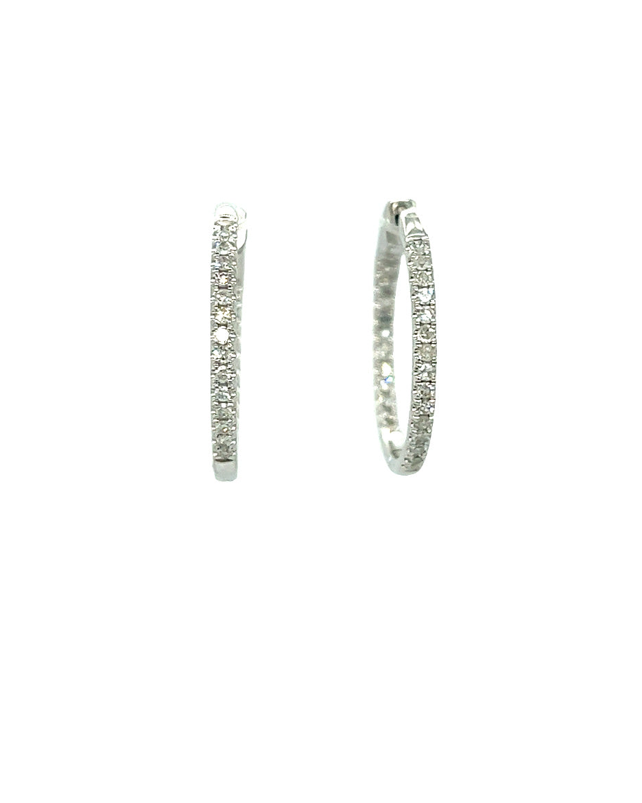 14KT WHITE GOLD DIAMOND HOOPS