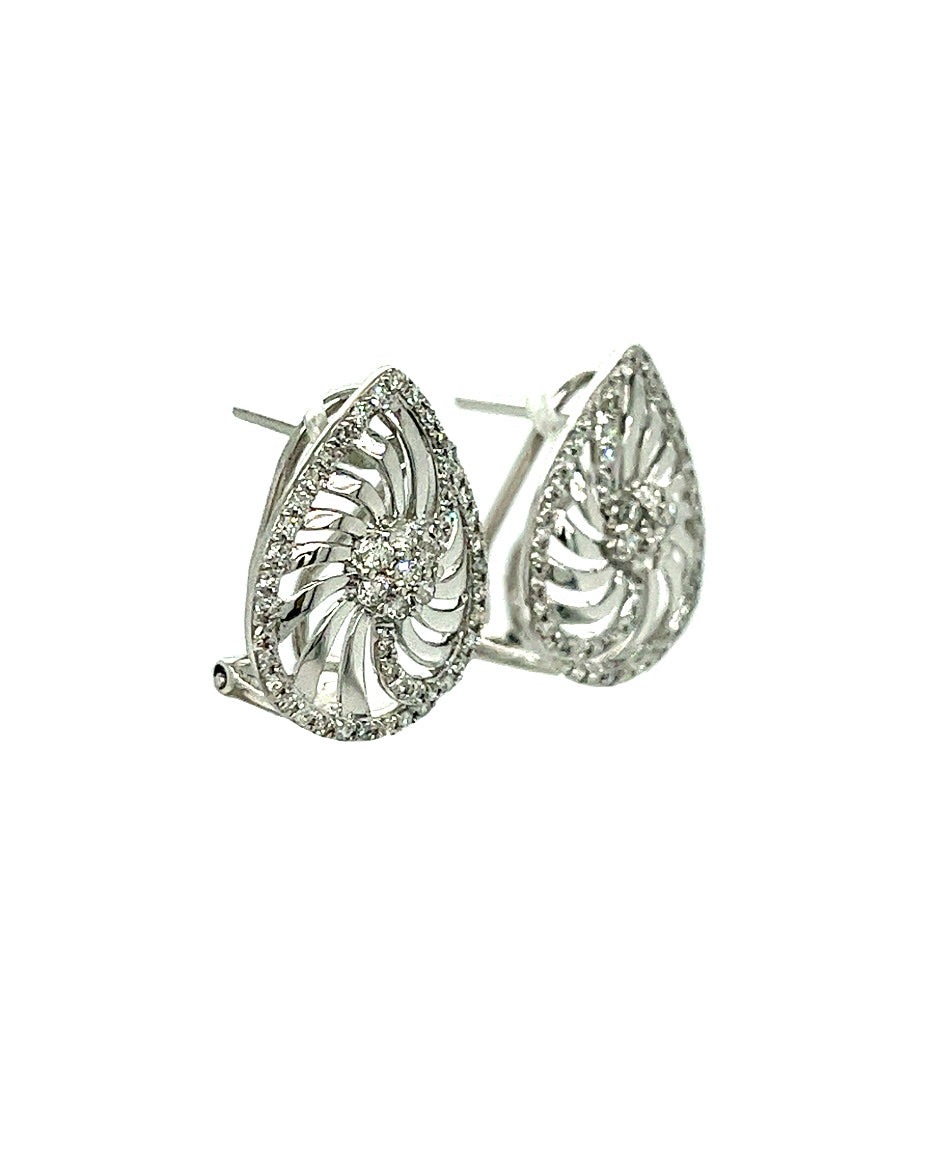 14KT WHITE GOLD DIAMOND PEAR EARRINGS