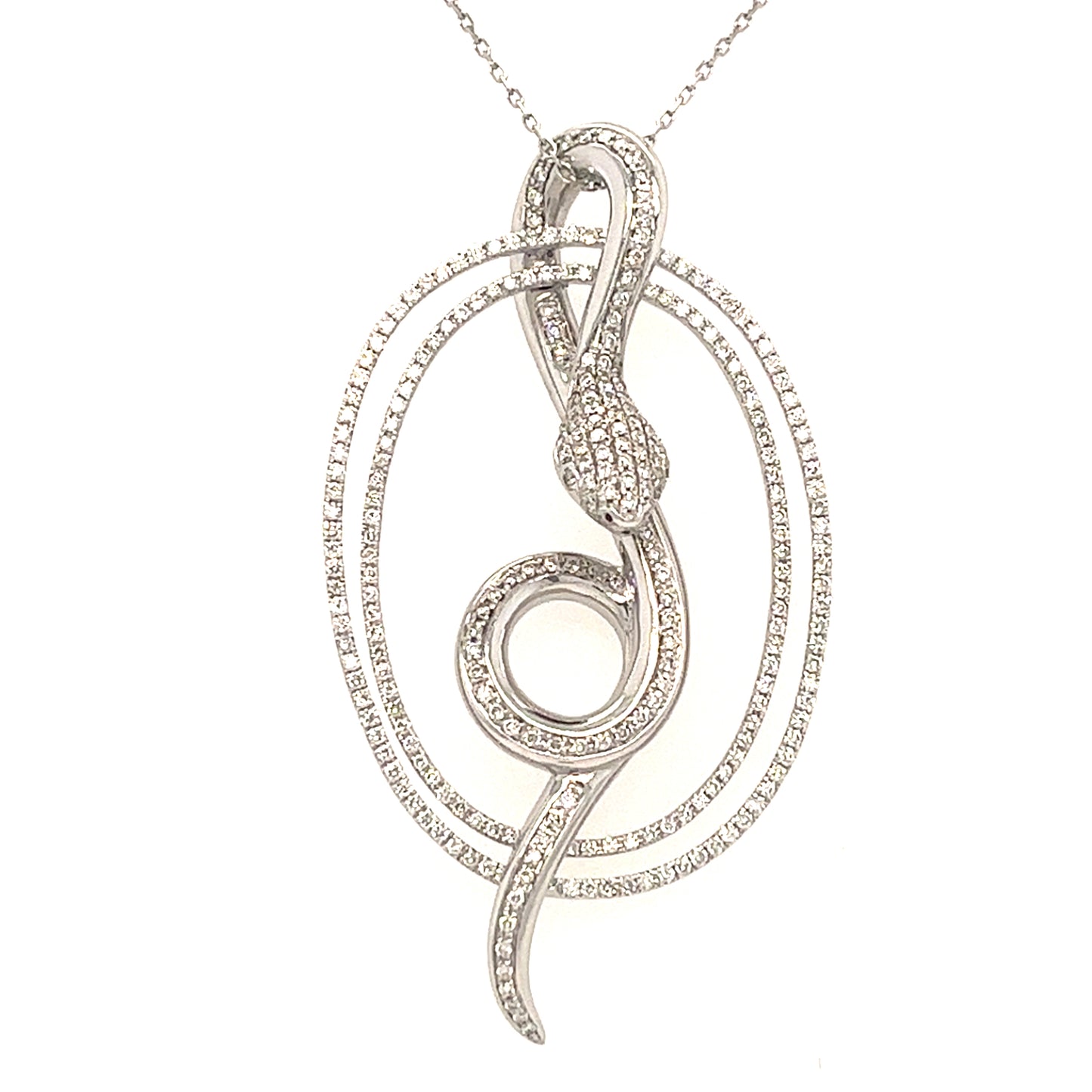 18KT WHITE GOLD DIAMOND SNAKE NECKLACE
