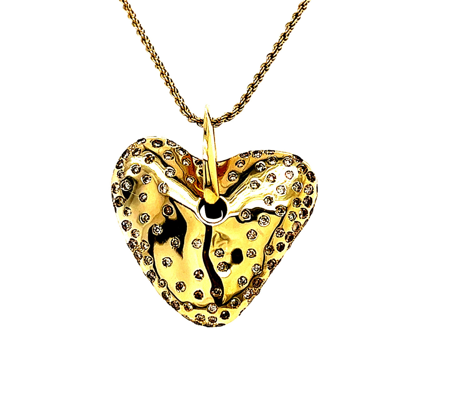 18KT YELLOW GOLD DIAMOND HEART PENDANT