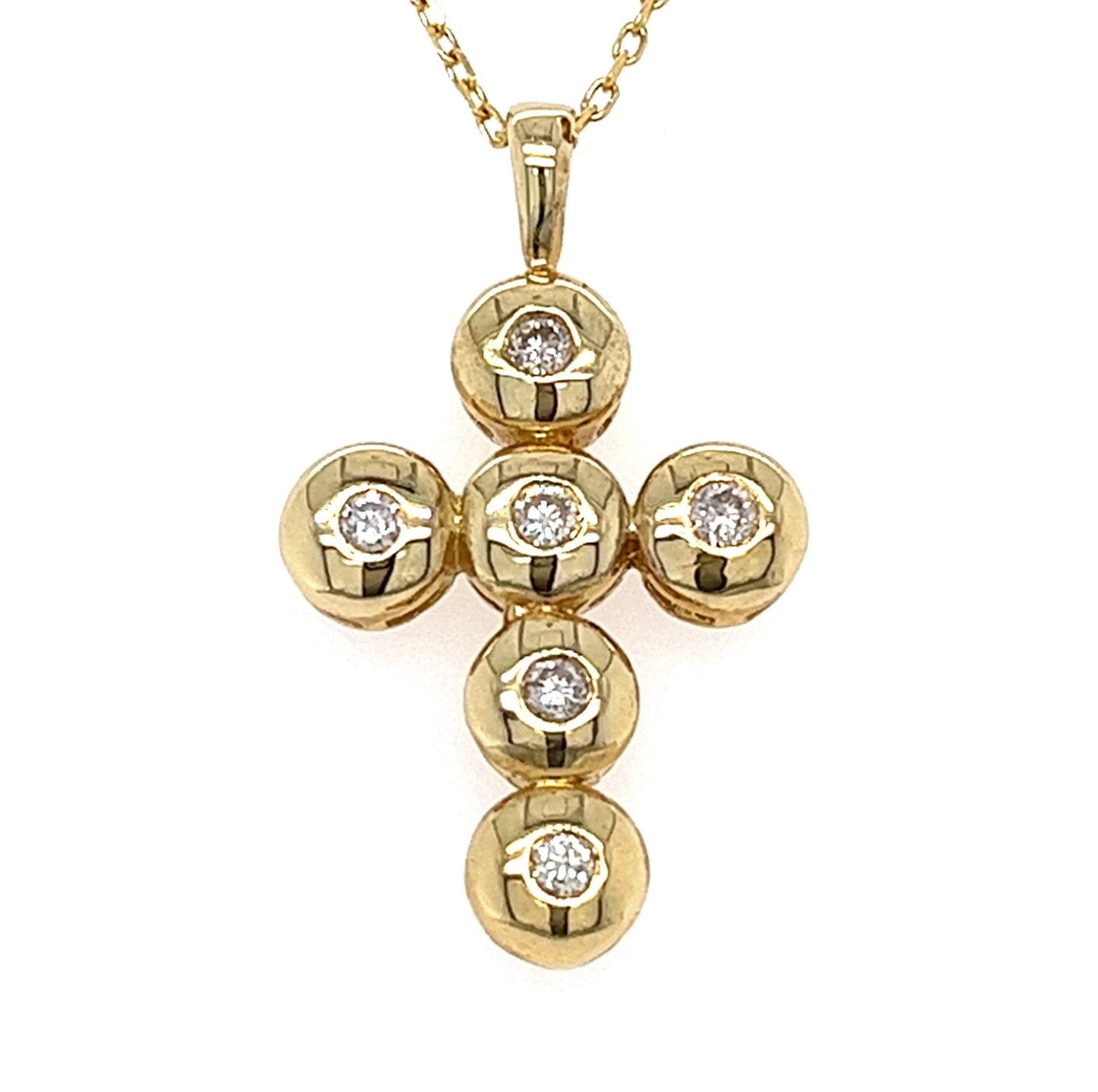 14KT YELLOW GOLD SPIRIT DIAMOND CROSS