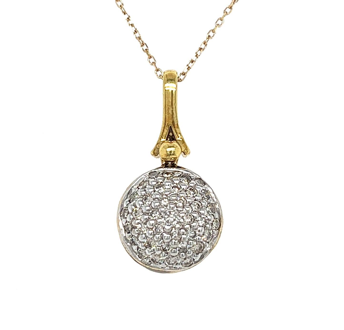 14KT YELLOW GOLD ROUND DIAMOND PENDANT