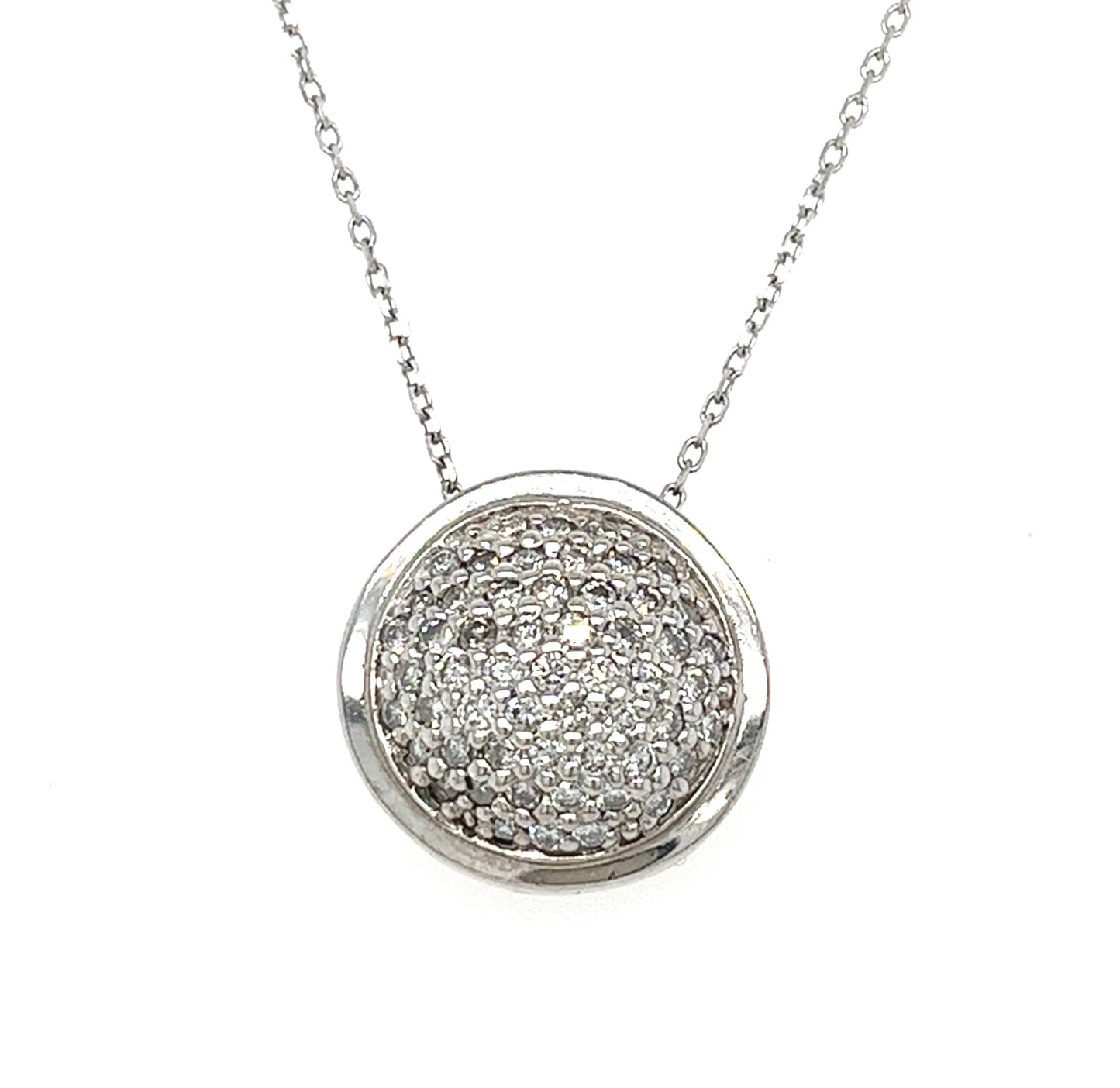 14KT WHITE GOLD ROUND DIAMOND PENDANT