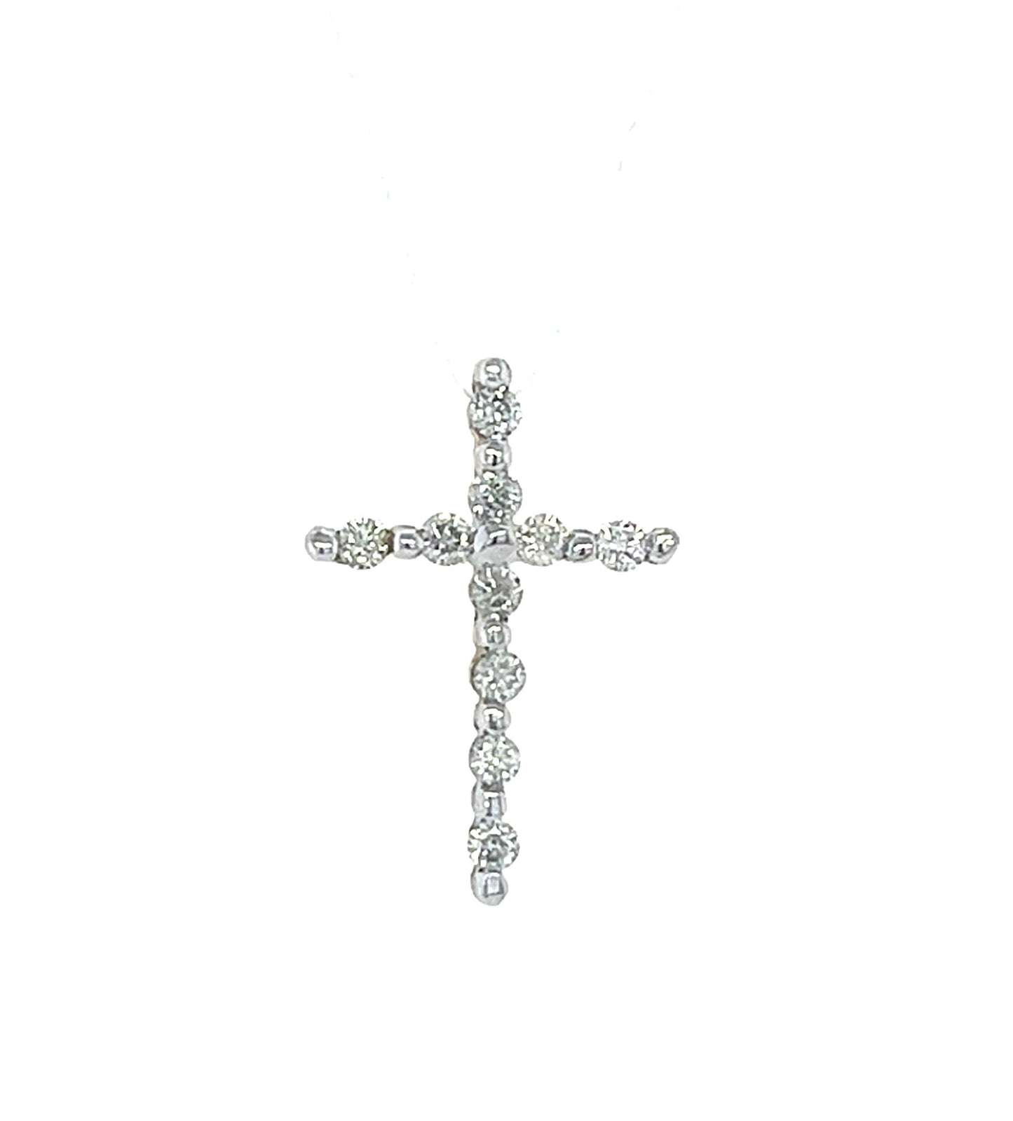 10KT WHITE GOLD MEDIUM DIAMOND CROSS PENDANT
