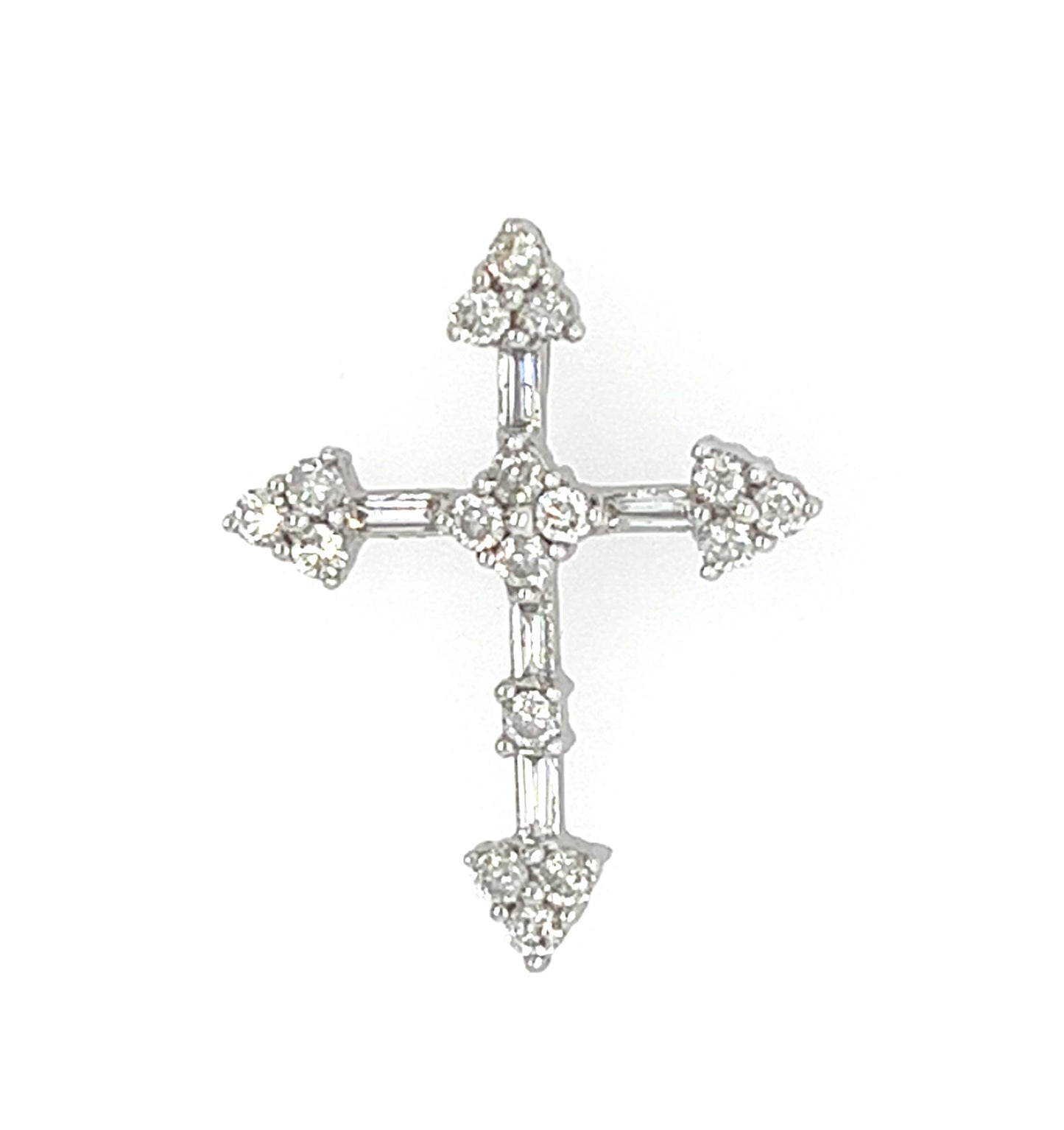 14KT WHITE GOLD DIAMOND MEDIUM CROSS