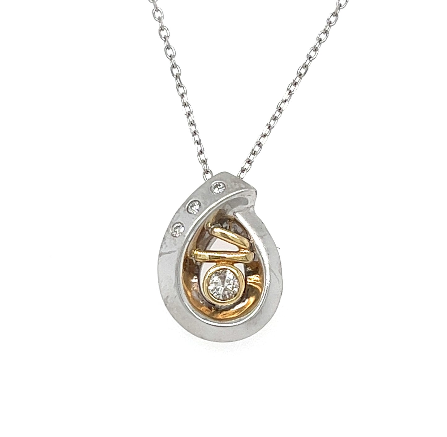 14KT WHITE GOLD TEARDROP SHAPE DIAMOND PENDANT
