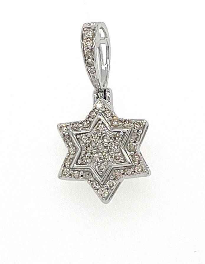 14KT WHITE GOLD DIAMOND DAVID STAR