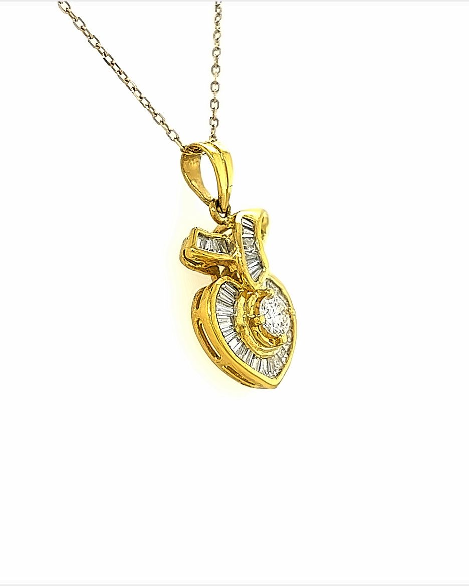 14KT YELLOW GOLD DIAMOND LOVE PENDANT