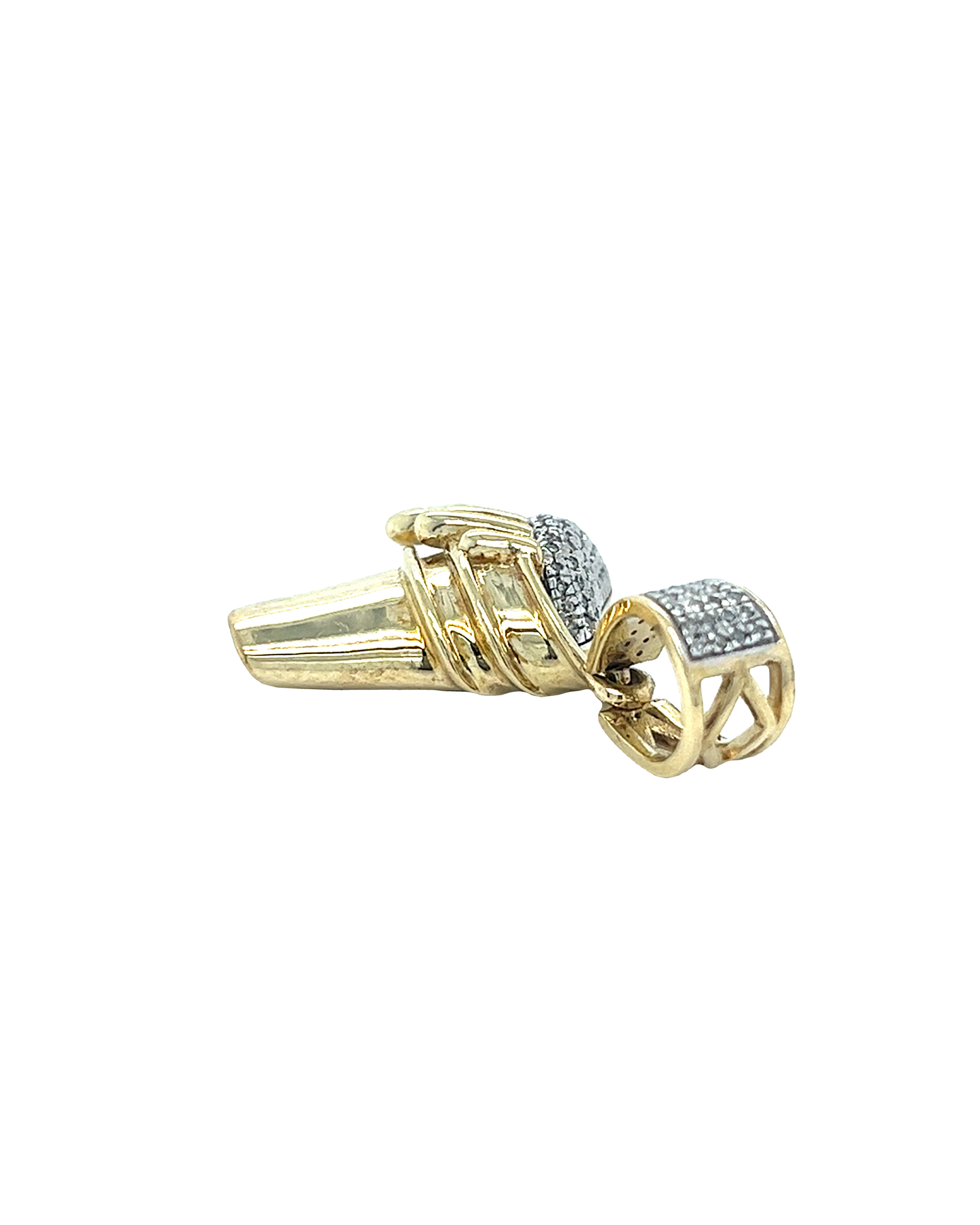 10KT YELLOW GOLD DIAMOND ICE CREAM PENDANT