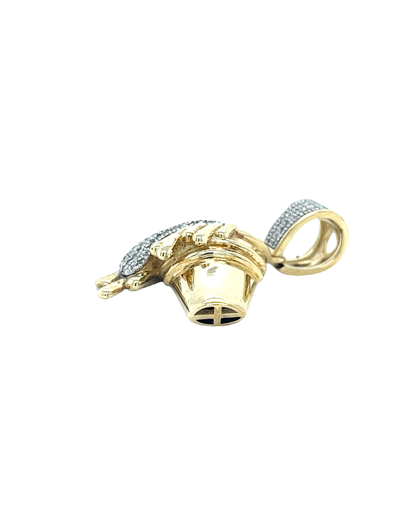 10KT YELLOW GOLD DIAMOND ICE CREAM PENDANT