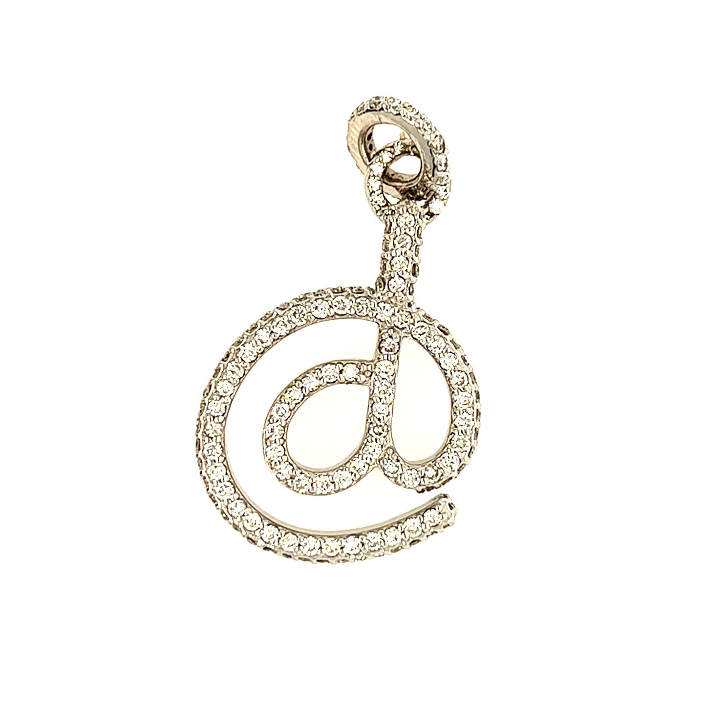 14KT WHITE GOLD DIAMOND "@" CHARM