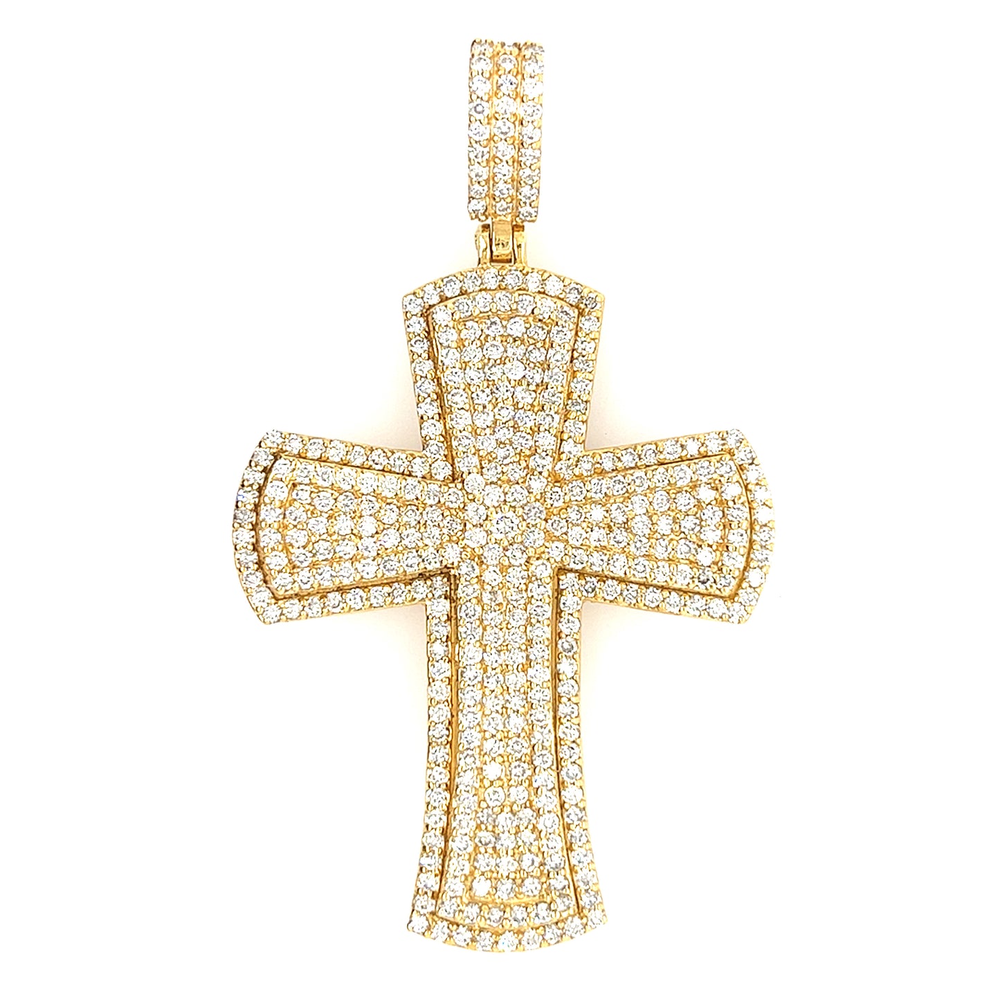 14KT YELLOW GOLD BRILLIANT DIAMOND CROSS