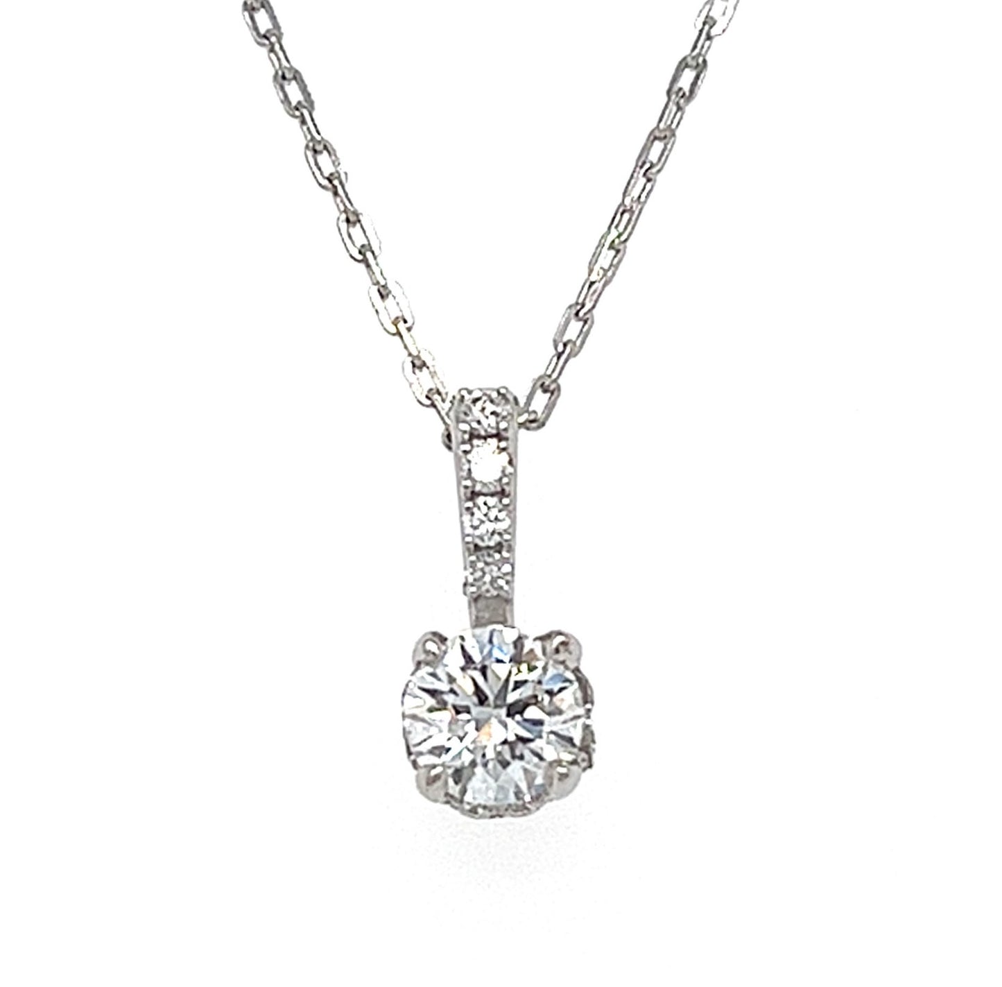 14KT WHITE GOLD SOLITAIRE DIAMOND PENDANT