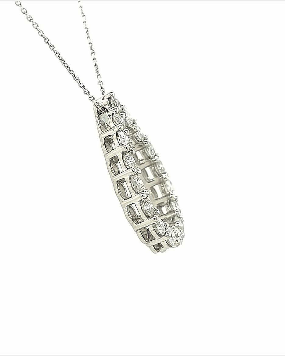 14KT WHITE GOLD DIAMOND TEARDROP PENDANT