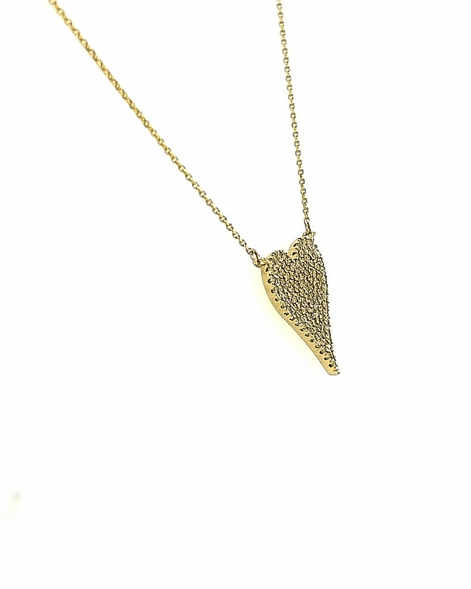 10KT YELLOW GOLD FULL DIAMOND HEART PENDANT