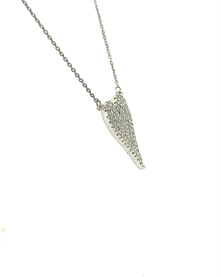 14KT WHITE GOLD FULL DIAMOND HEART PENDANT