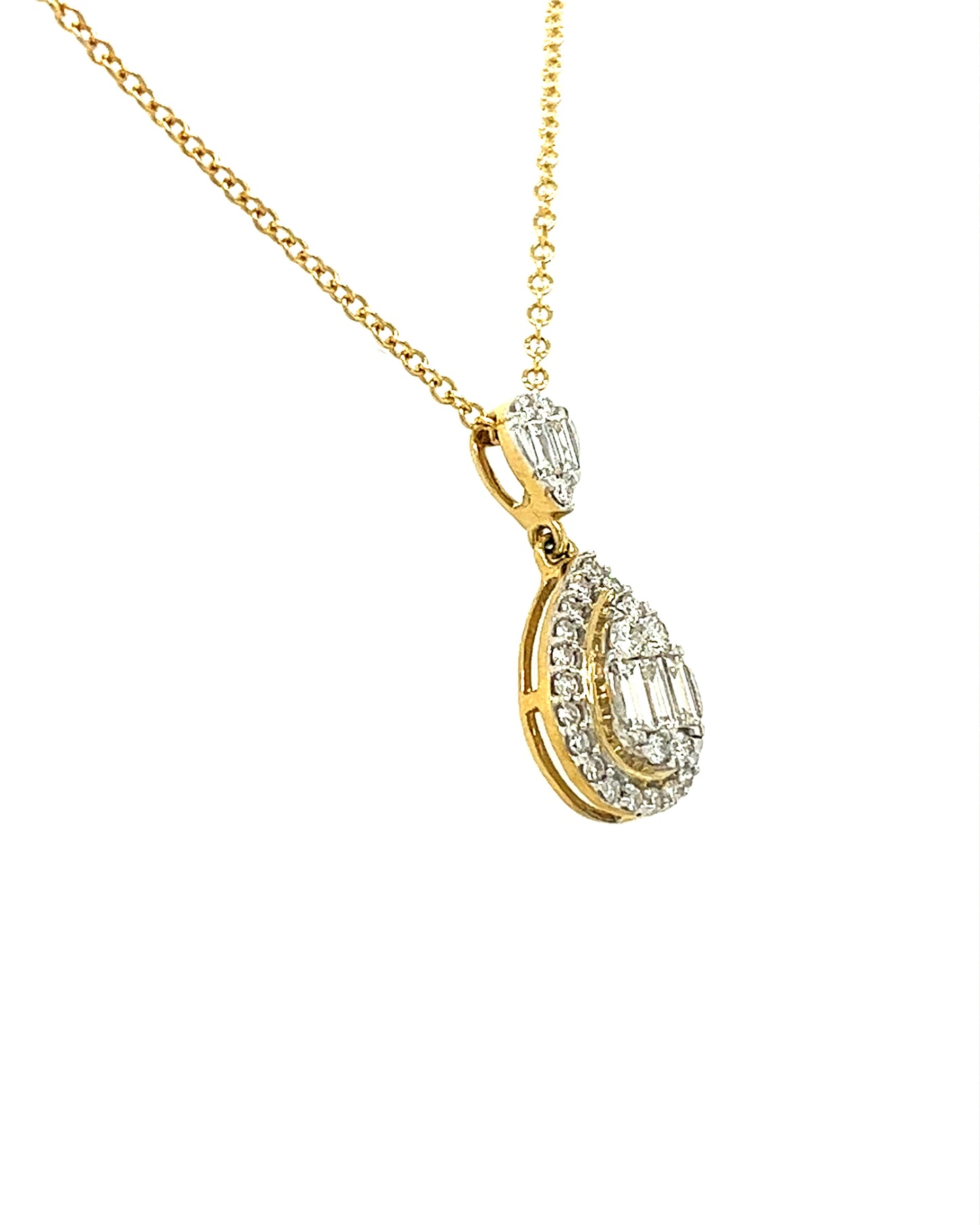 14KT YELLOW GOLD TEARDROP DIAMOND CHARM