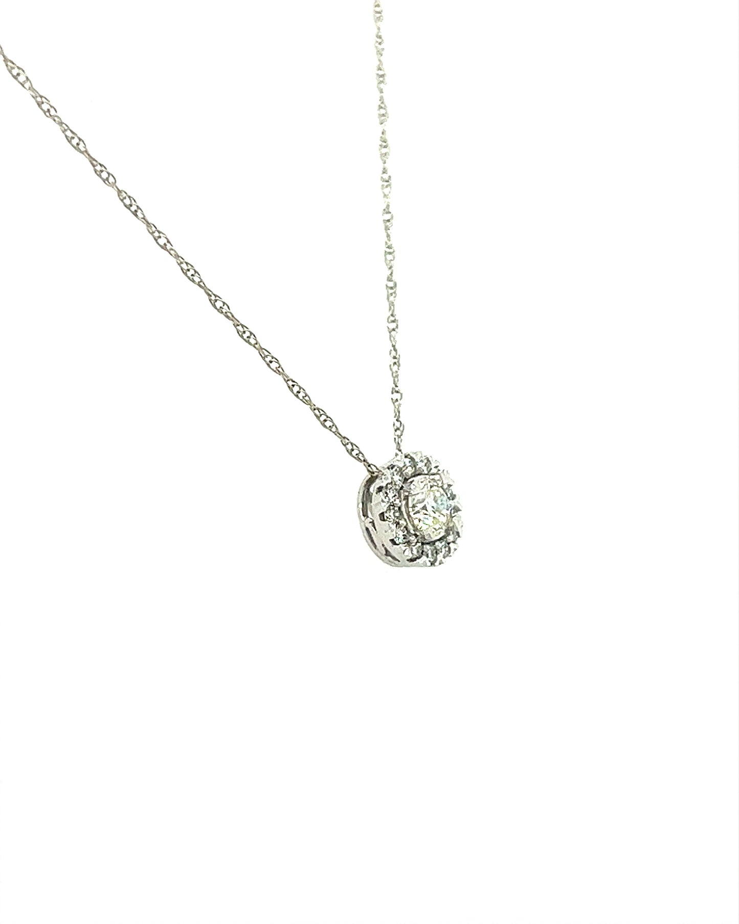 14KT WHITE GOLD DIAMOND CENTER PENDANT