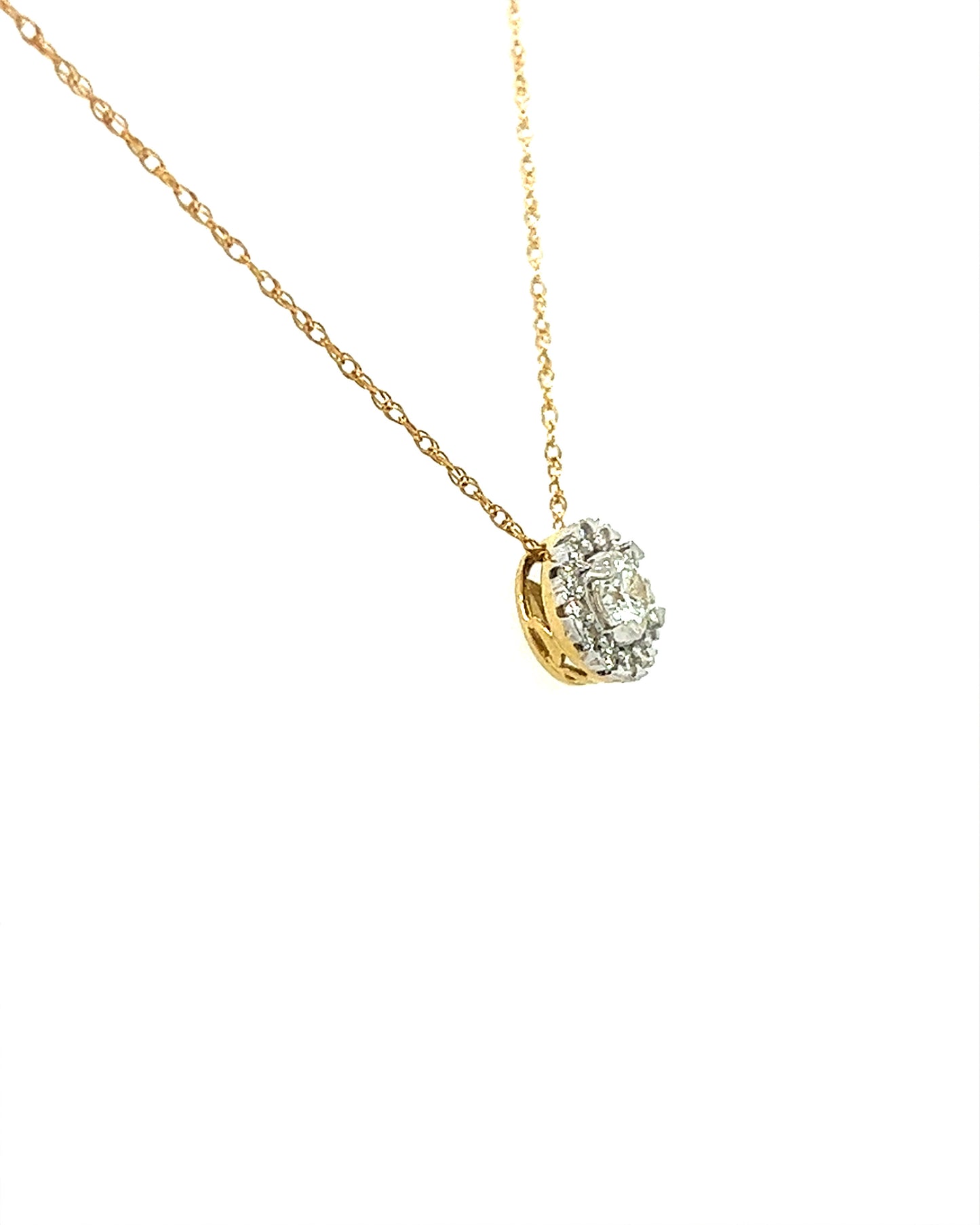 14KT YELLOW GOLD DIAMOND CENTER PENDANT