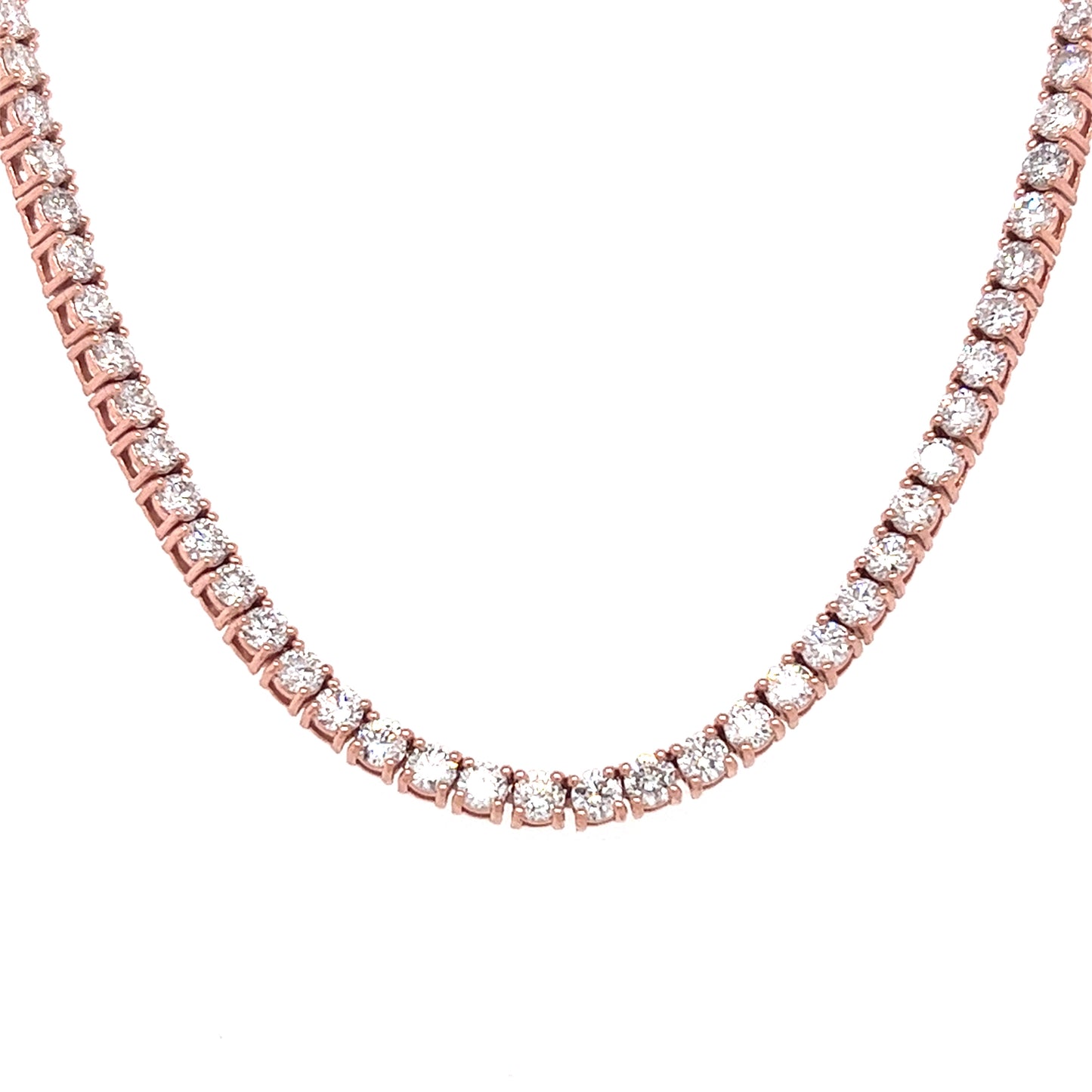14KT ROSE GOLD DIAMOND TENNIS NECKLACE 18"