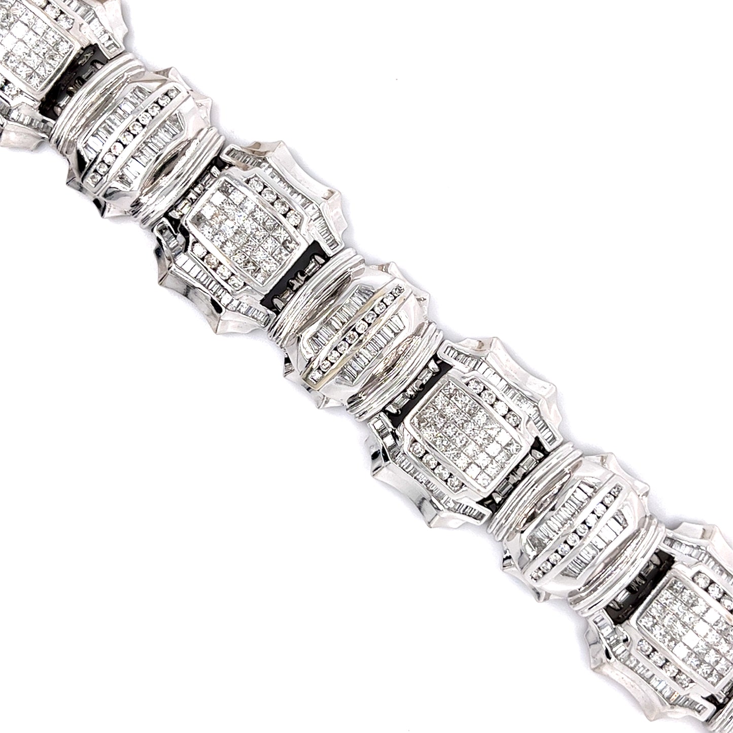 14KT WHITE GOLD DIAMOND MEN'S BRACELET
