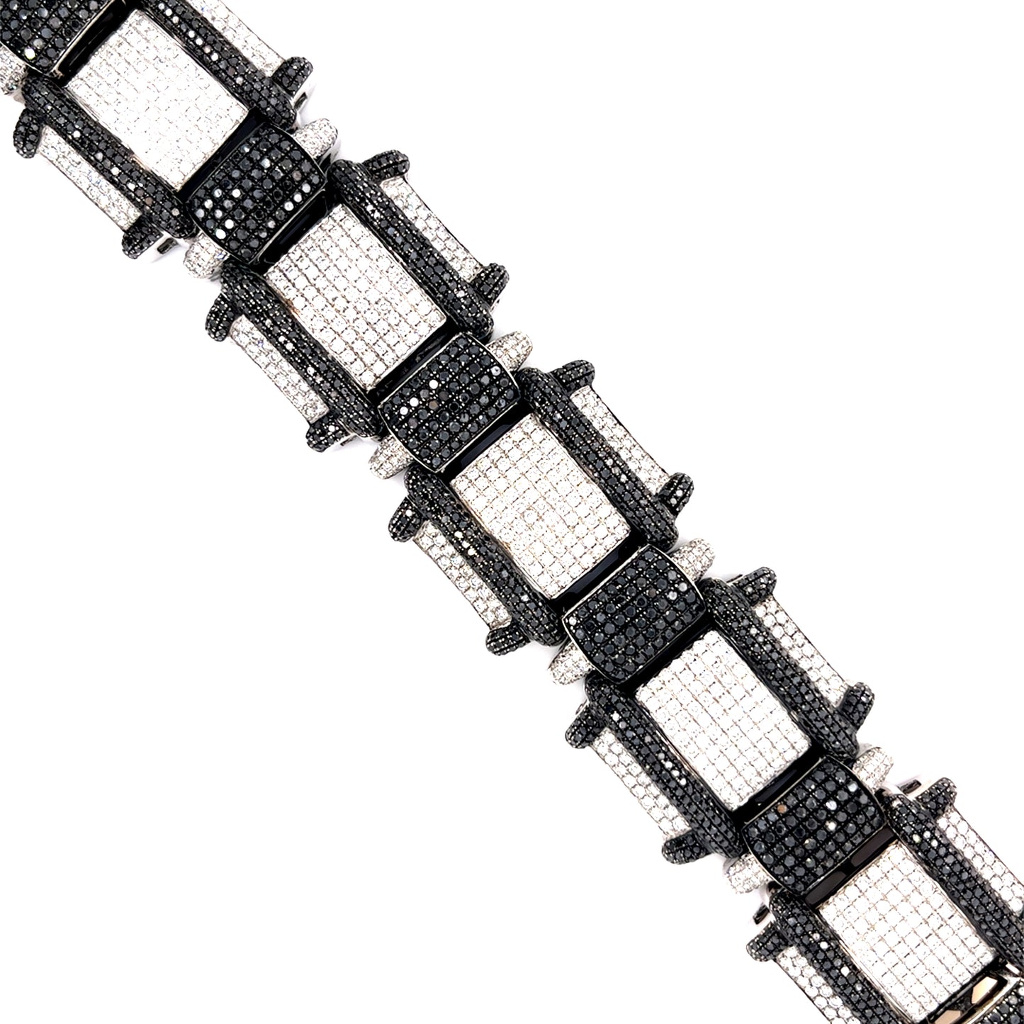 14KT WHITE GOLD FANCY DIAMOND MENS BRACELET