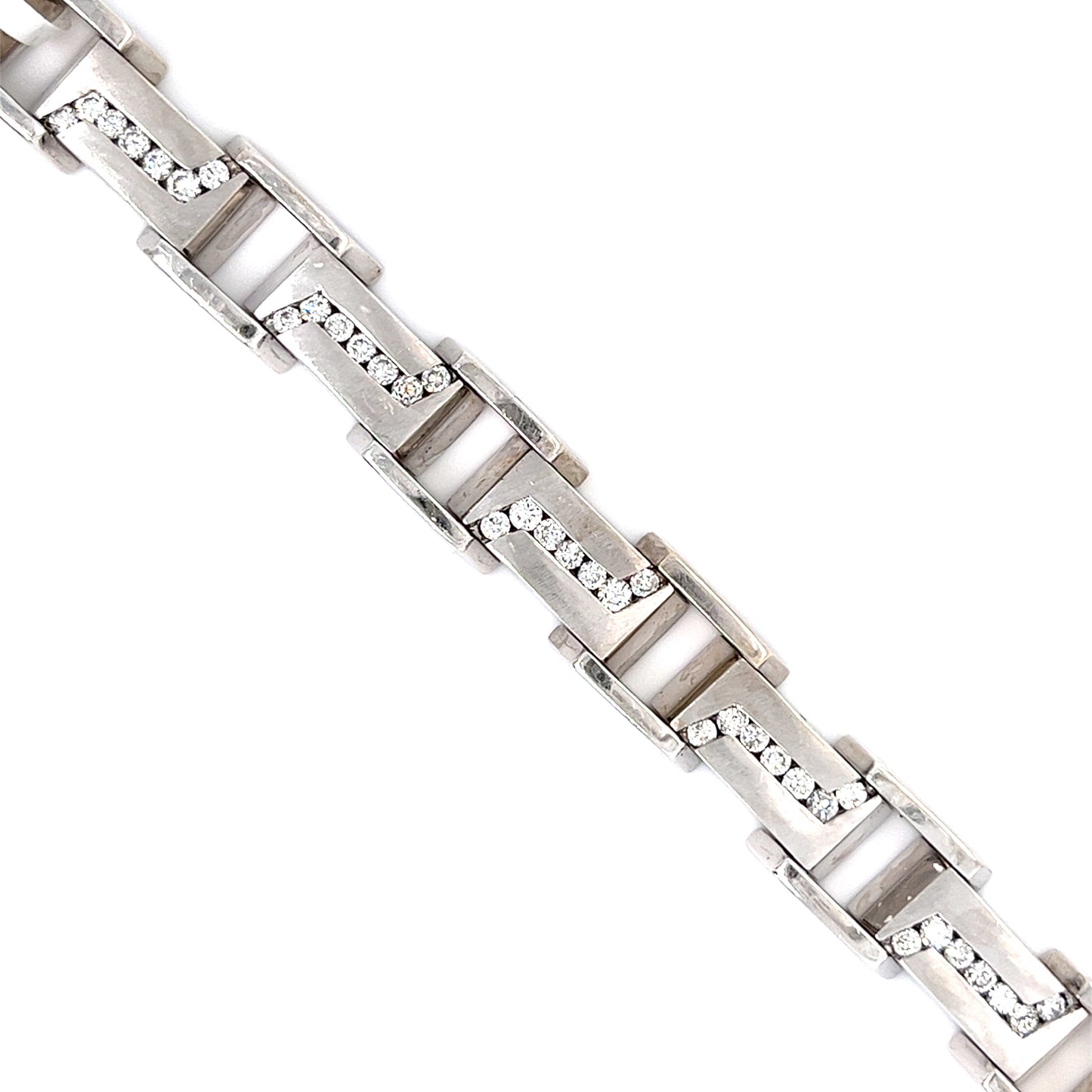 14KT WHITE GOLD CONTEMPORARY STYLE FANCY DIAMOND BRACELET