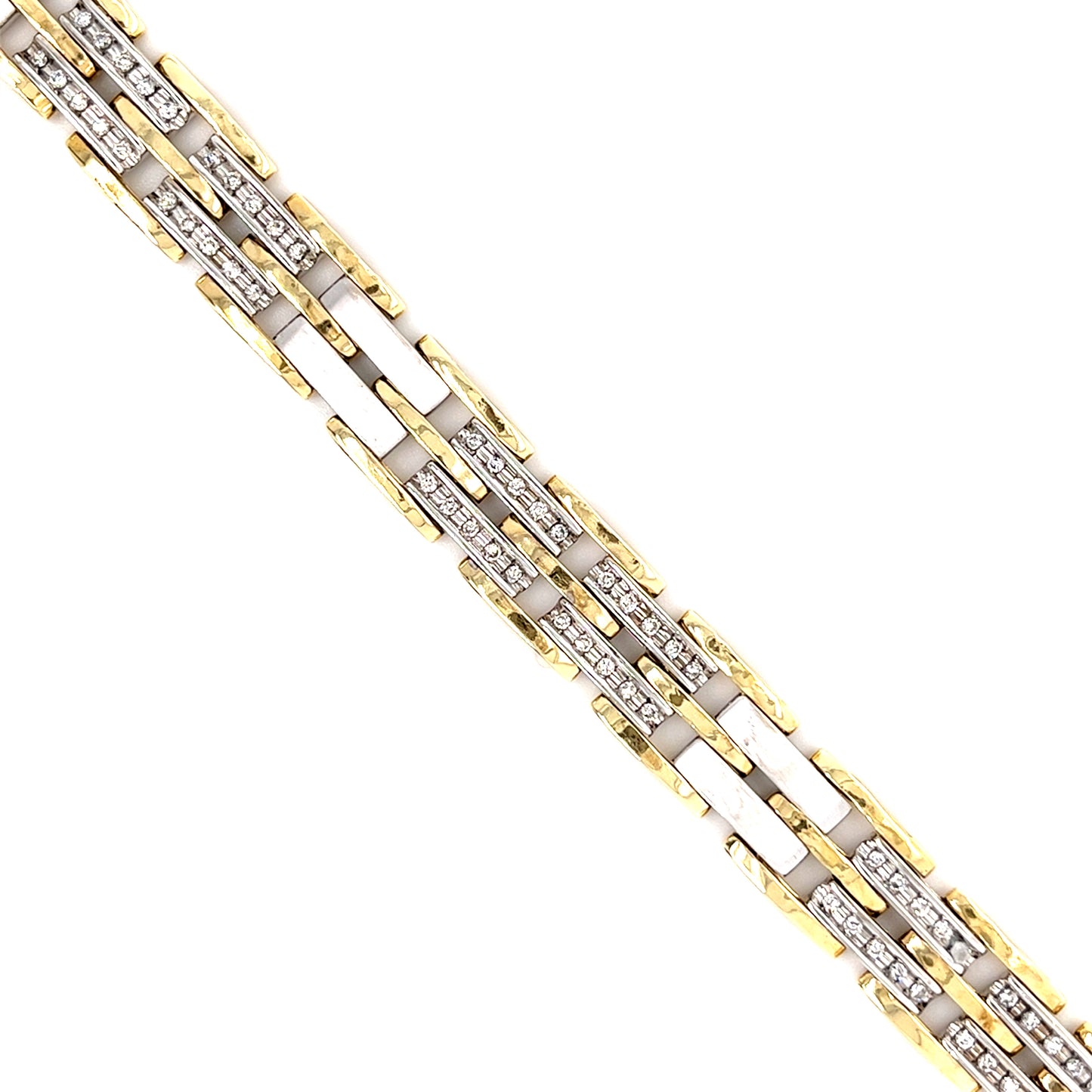 14KT YELLOW GOLD DIAMOND WATCH BAND STYLE BRACELET