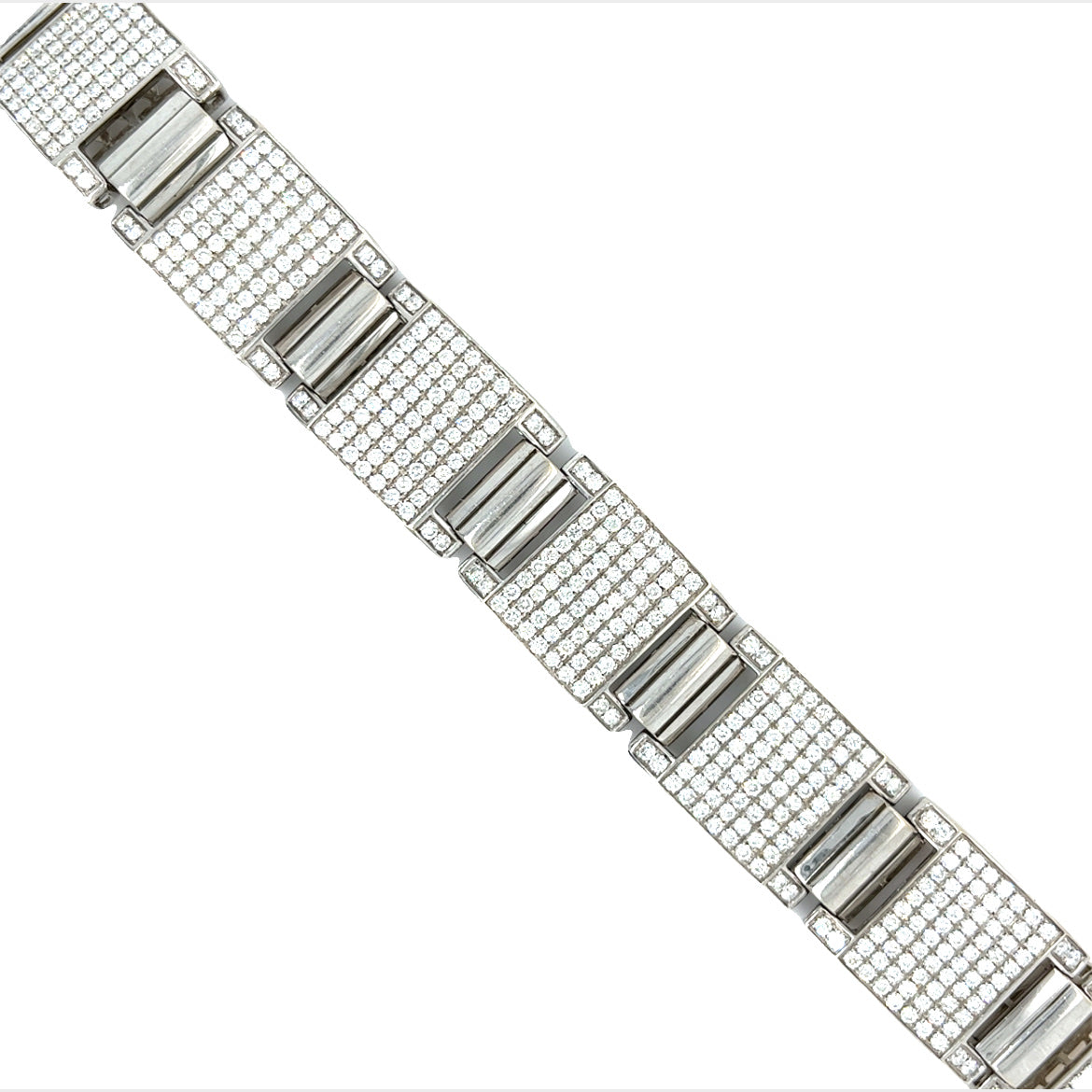 14KT WHITE GOLD DIAMOND MEN'S BRACELET