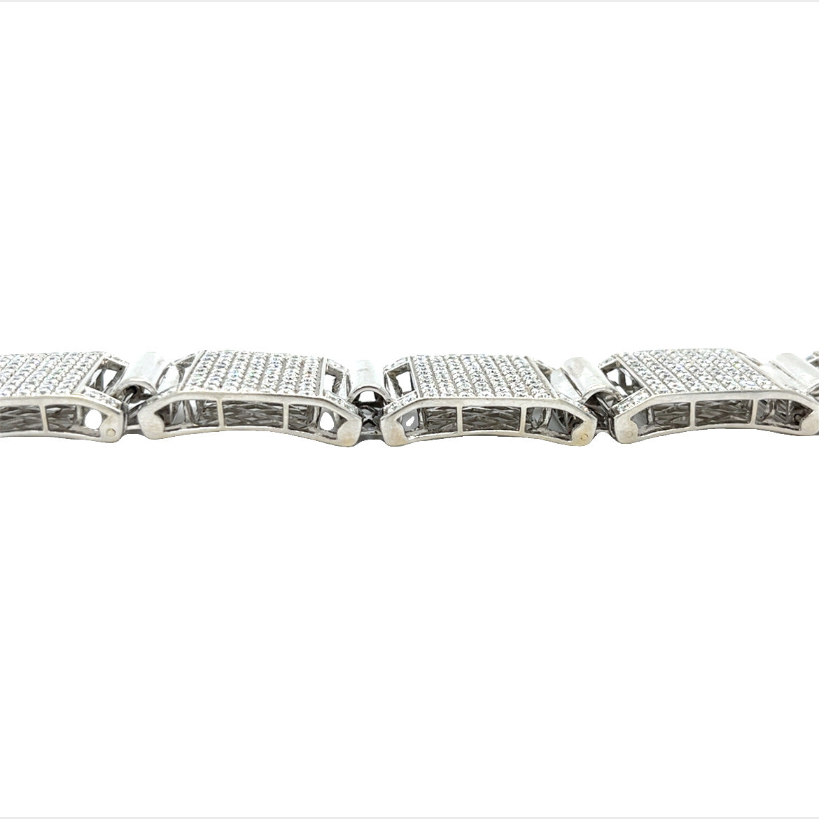 14KT WHITE GOLD DIAMOND MEN'S BRACELET