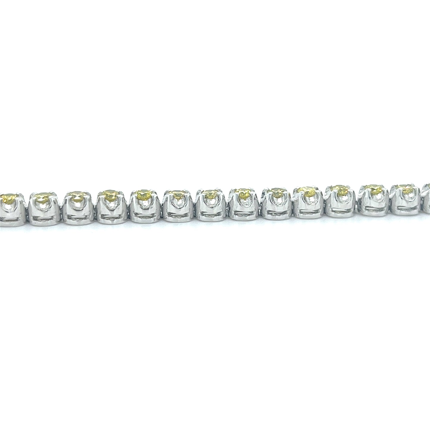 14KT WHITE GOLD YELLOW DIAMOND TENNIS BRACELET
