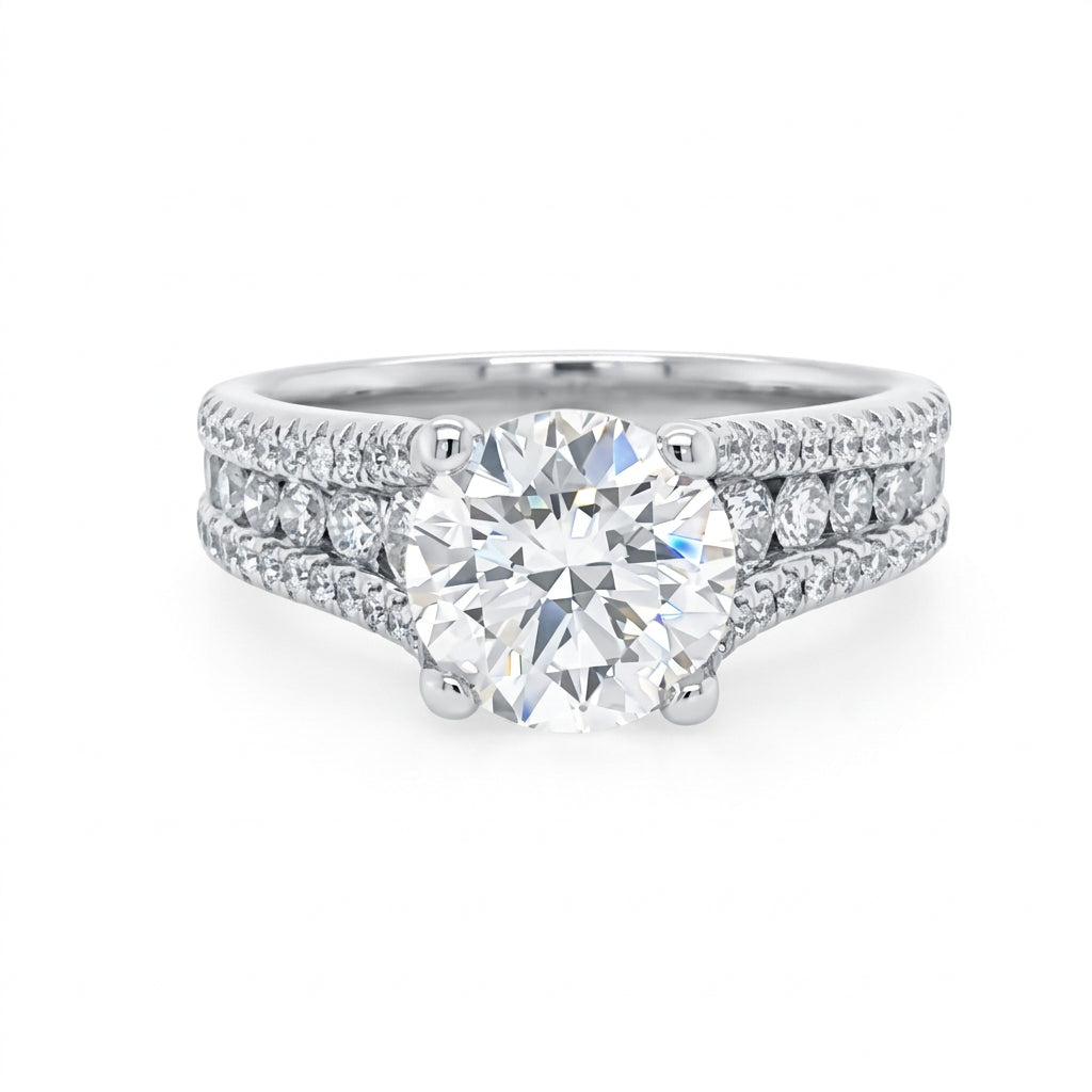 ROUND BRILLIANT DIAMOND ENGAGEMENT RING 2.08 TDW