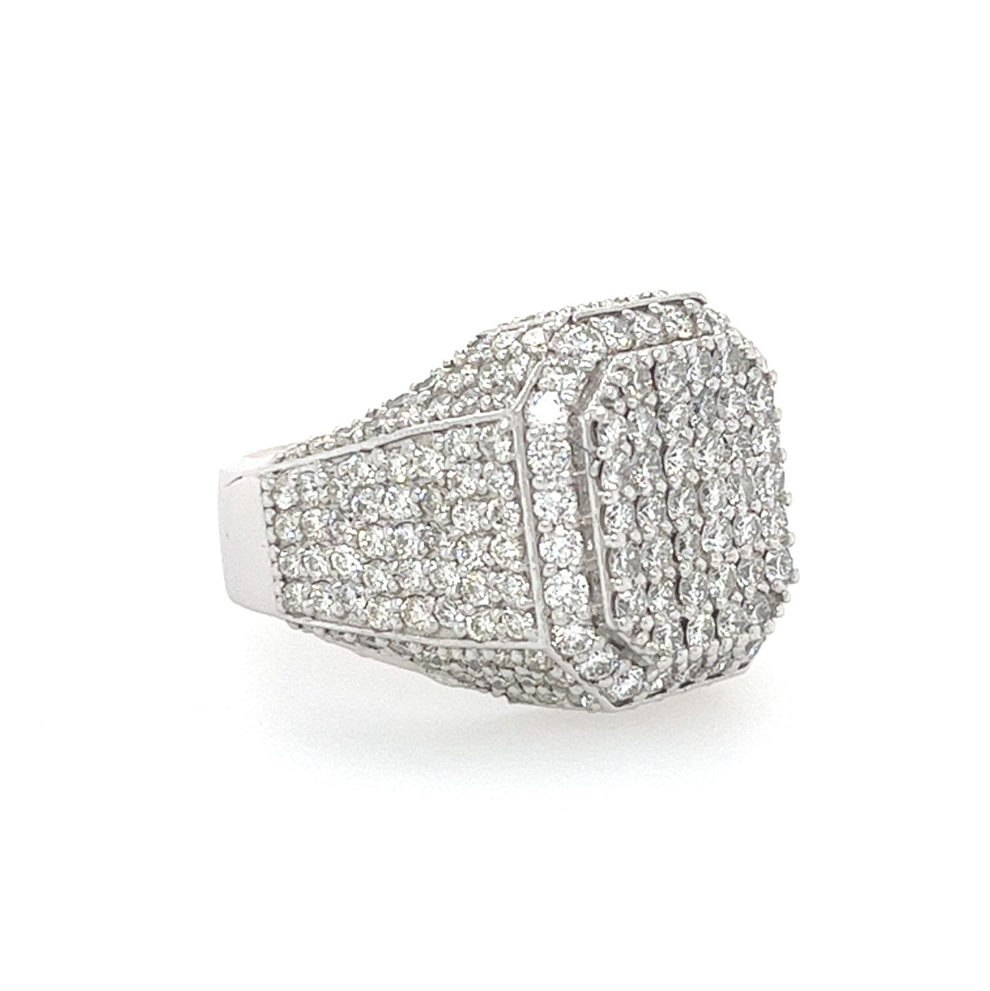 14KT WHITE GOLD DIAMOND BIG BRILLIANT MEN'S RING