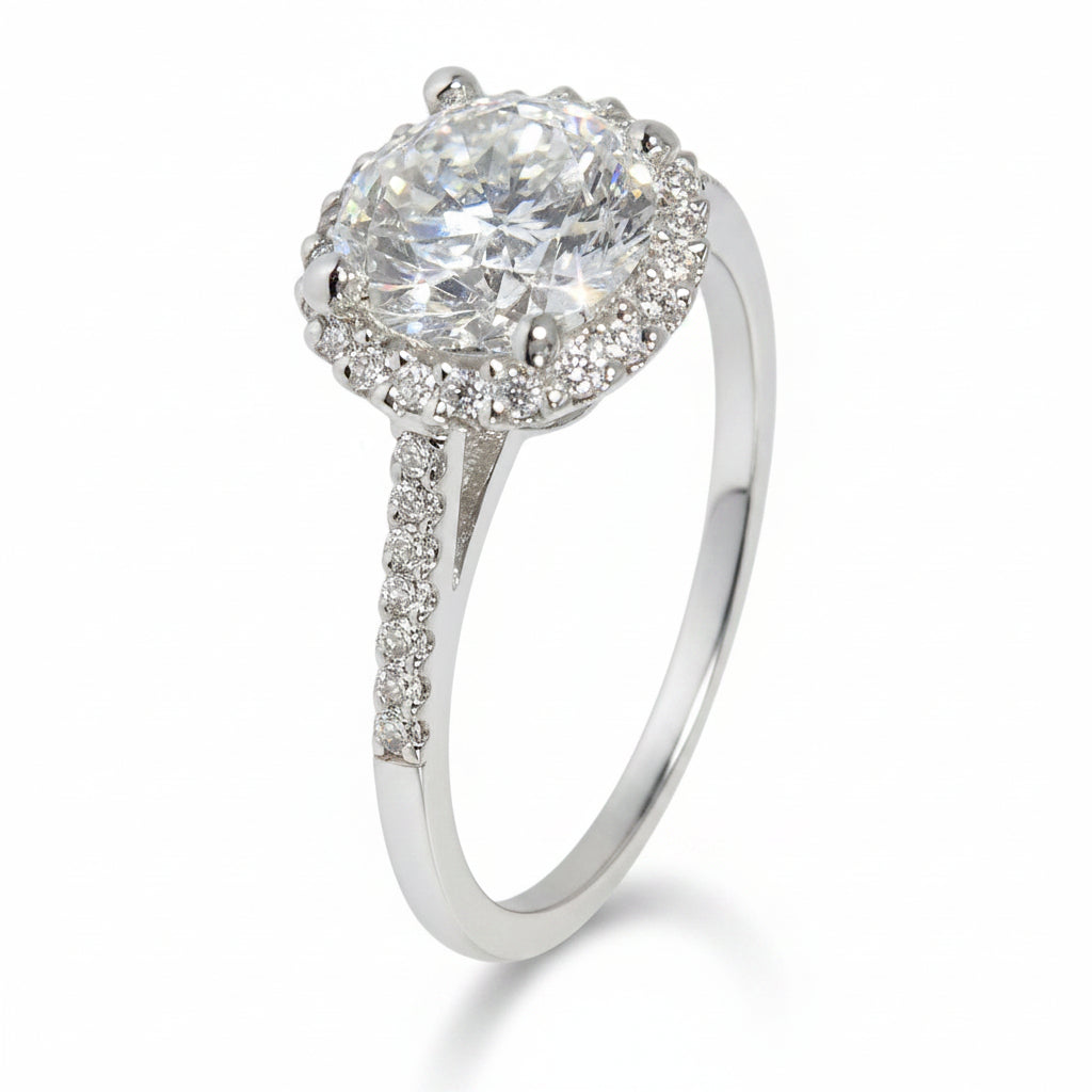 18K WHITE GOLD DIAMOND ENGAGEMENT RING - 1.09 CT