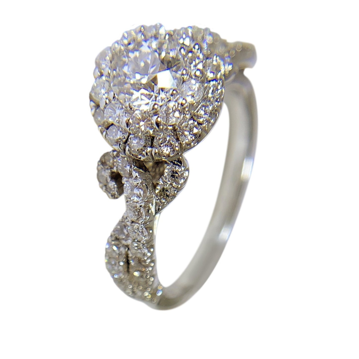 14 KT WHITE GOLD - DIAMOND ANIVERSARY RING - 1.74 CT