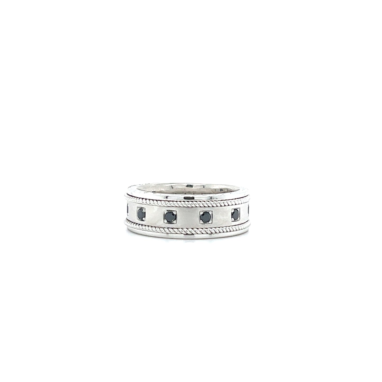 FANCY MENS BLACK DIAMONDS BAND