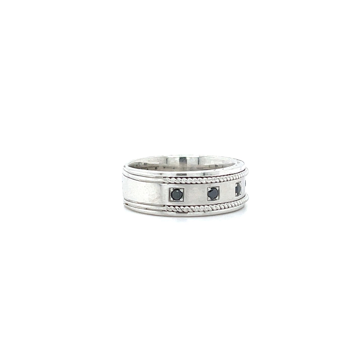 FANCY MENS BLACK DIAMONDS BAND
