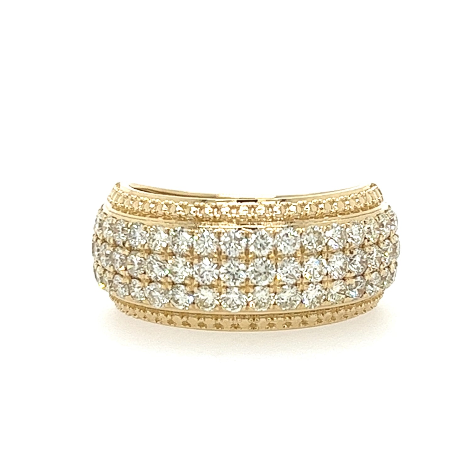 14KT YELLOW GOLD FANCY MEN'S CUSTOM MADE DIAMOND WEDDING BAND