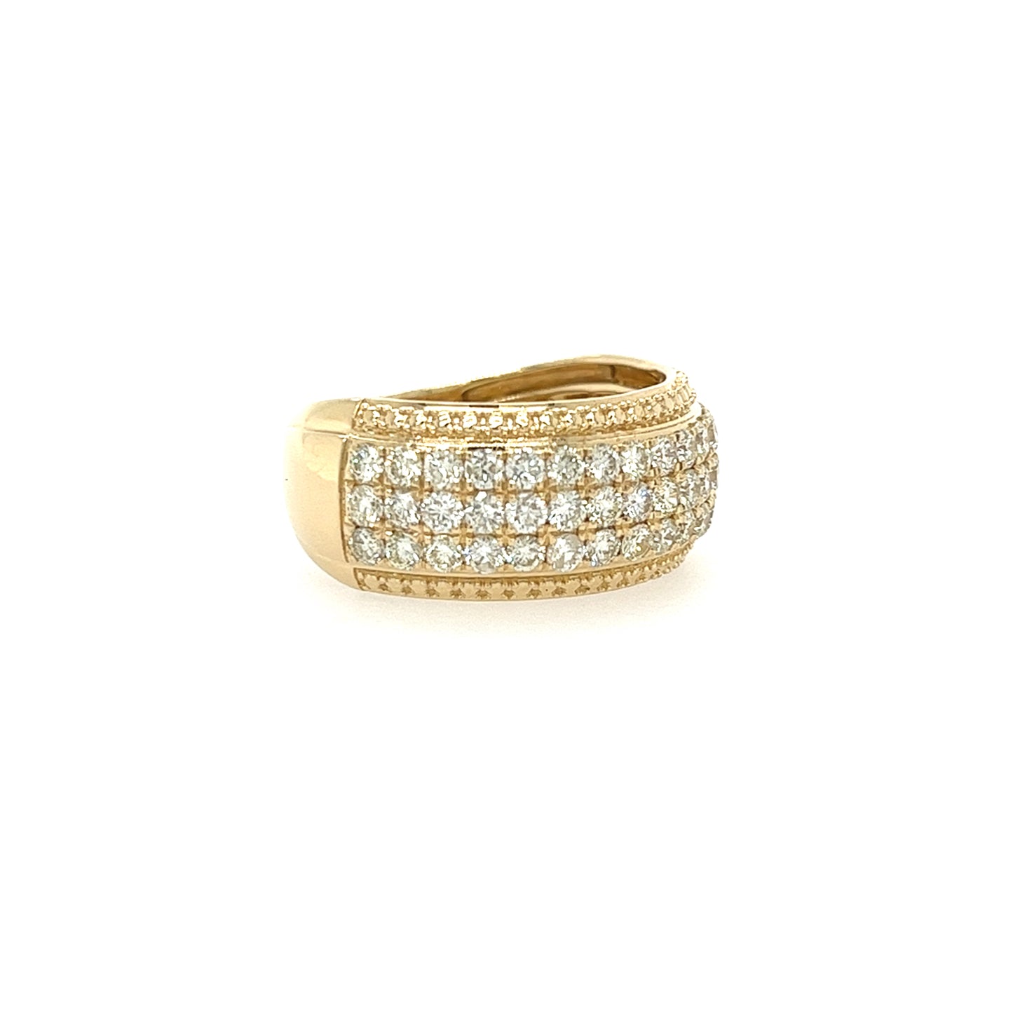 14KT YELLOW GOLD FANCY MEN'S CUSTOM MADE DIAMOND WEDDING BAND