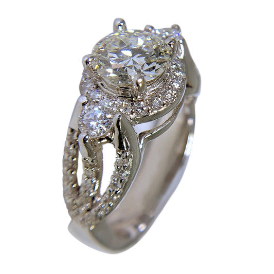 14 KT WHITE GOLD - WOMENS ROUND DIAMOND RING - 2.52 CT