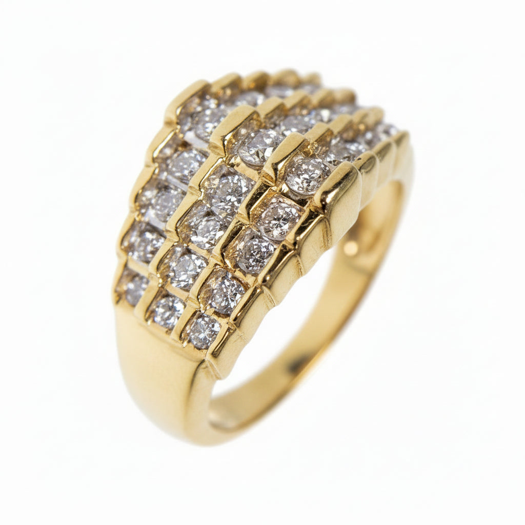 10 KT YELLOW GOLD WITH ROUND DIAMONDS - 1.08 CT