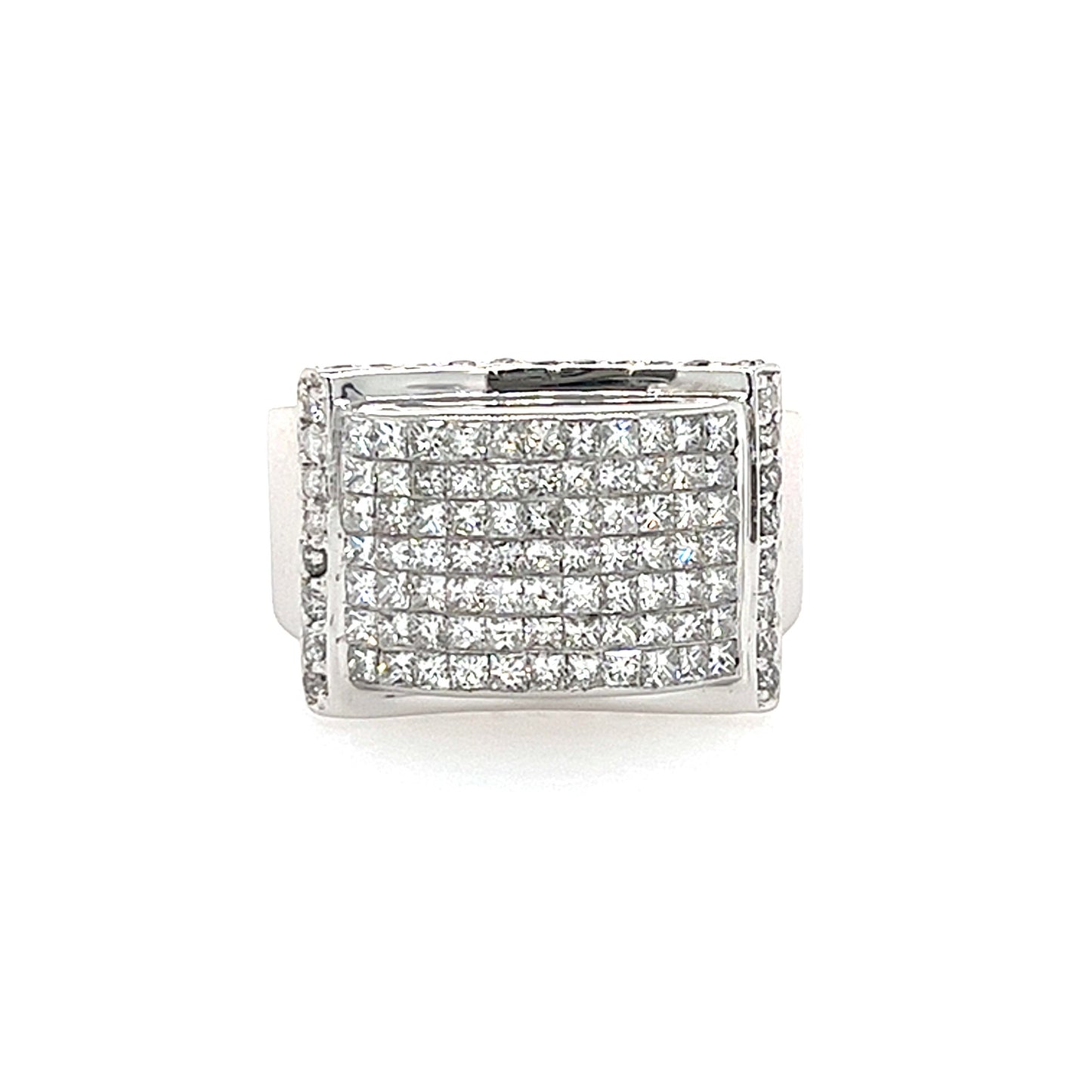14KT WHITE GOLD FANCY MENS DIAMOND RING