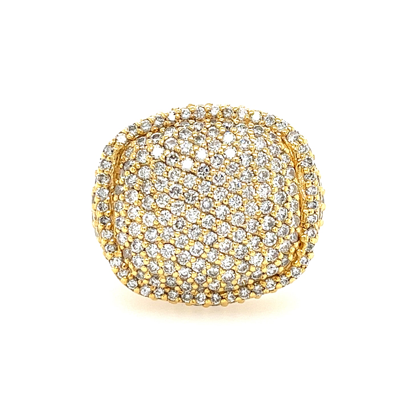 14KT YELLOW GOLD FANCY MENS DIAMOND CUSTOM MADE FASHION RING