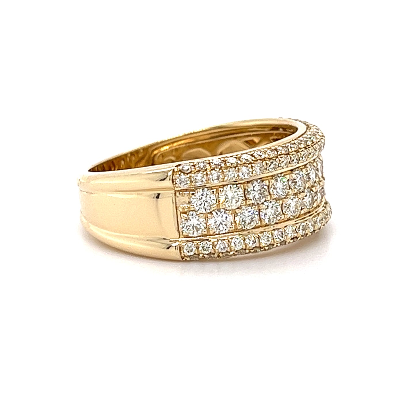 14KT YELLOW GOLD FANCY MENS DIAMOND WEDDING