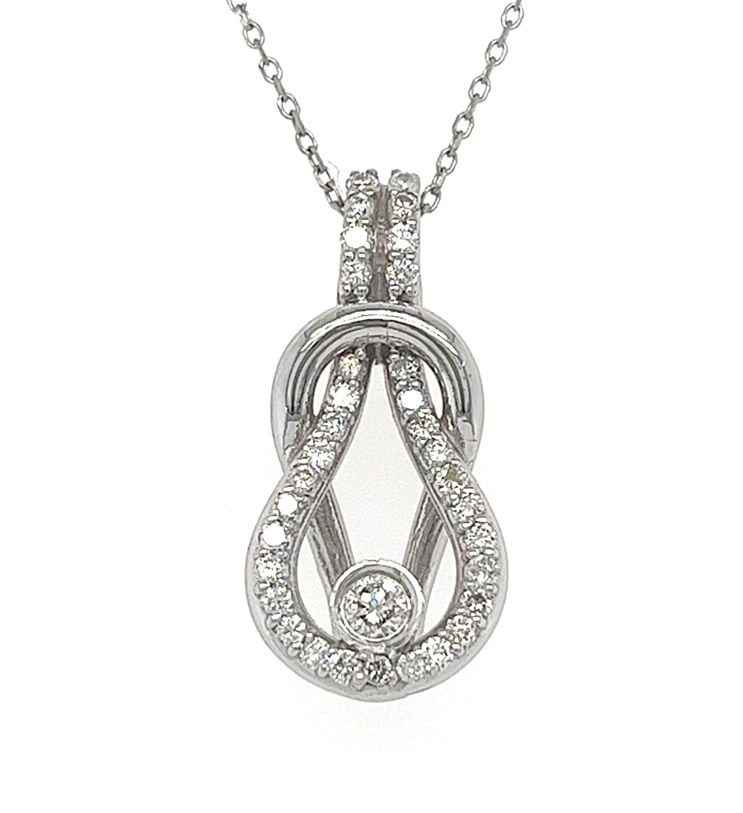 ELEGANT DIAMOND LOVE KNOT DIAMOND PENDANT