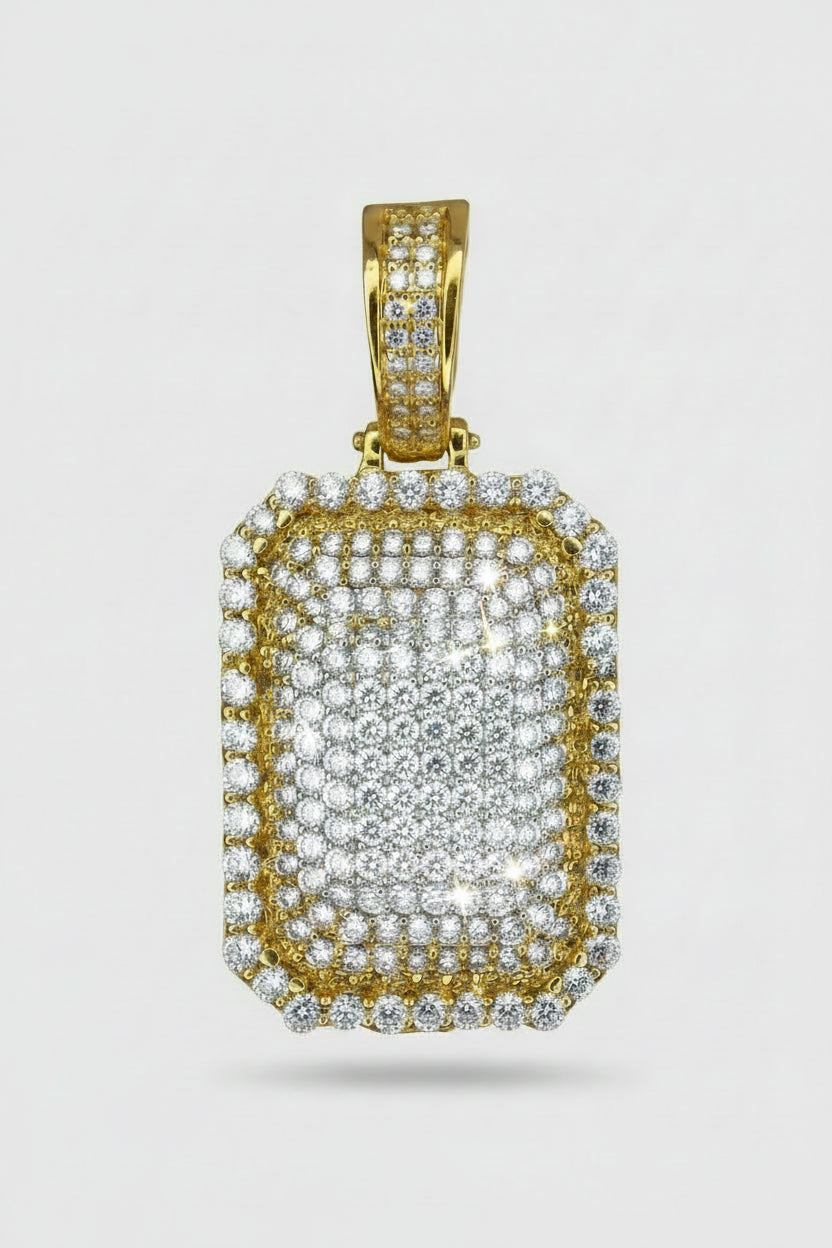 14 KT YELLOW GOLD - GORGEOUS PENDANT WITH DIAMONDS - 5.78 CT